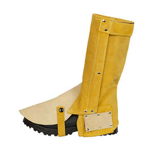 Top Selling Custom Logo Cowhide Split Leather Long Welding Spats Shoes <b>Flame</b> Resistant Coverall Safety Welder Foot Protection - Product Image 3
