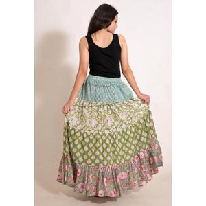 Handmade Breathable Casual Cotton Printed Patchwork Boho Wrap Design Eco-Friendly High Quality <b>Long</b> Maxi <b>Skirt</b> for Women Ethnic - Product Image 4
