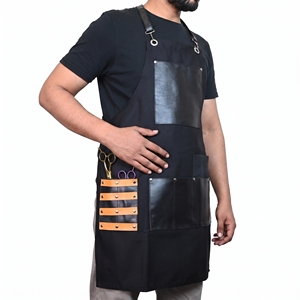 Delantal de Barbero Profesional de Mezclilla con Múltiples Bolsillos, Ropa de Trabajo para Estilistas de Cabello, para Hombres y Mujeres - Product Image 1