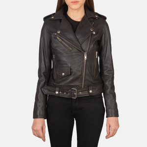 Venta Directa de Fábrica, Chaqueta de Motocicleta de Cuero Sintético para Mujer, Otoño Invierno, Resistente al Viento e Impermeable, Corte Elegante, 100% Poliéster - Product Image 5