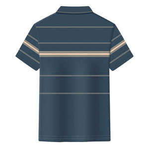 เสื้อโปโลผู้ชายลายทางสไตล์ใหม่ ผ้าคอตตอนผสม แขนสั้น สำหรับกอล์ฟ รับผลิตตามแบบ (OEM) ขายส่ง - Product Image 2