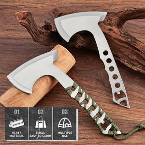 Hache de survie en acier inoxydable à manche intégral, finition satinée, avec étui en nylon - Product Image 3