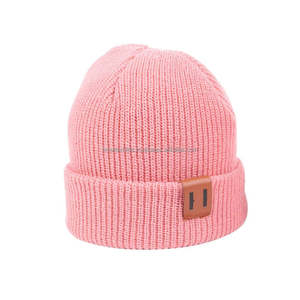 New Wholesale Unisex Winter Knitted <b>Beanie</b> for Adults 100% <b>Wool</b> Warm <b>Beanie</b> <b>Hat</b> with Custom - Product Image 2