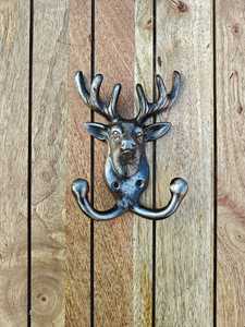 Vintage Cast Iron Stag Head <b>Wall</b> <b>Hook</b> Antique Metal Deer Antler Coat Rack Heavy Duty <b>Wall</b> Mounted Decorative <b>Key</b> Hanger for Home - Product Image 2