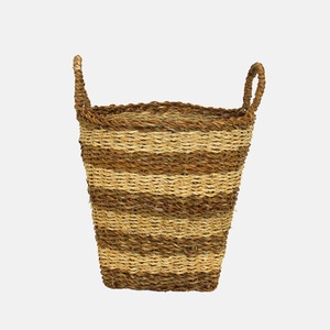 Panier de rangement rayé en jonc de mer naturel, fait main, vente en gros, écologique, fabriqué au Vietnam - Product Image 1