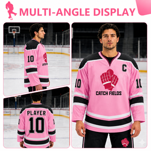 เสื้อฮอกกี้ปักลายตามสั่งขายส่งสำหรับผู้ใหญ่ แบบซับลิเมชั่น ระบายอากาศได้ดี ผลิตจากโพลีเอสเตอร์ 100% ชุดยูนิฟอร์มทีมแบบสั่งทำ - Product Image 2