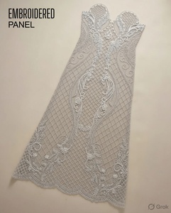 Tissu en dentelle tissée légère 100 % polyester Regal AZIZA FASHION DREAM avec panneaux avant/arrière brodés pour la maison - Product Image 2