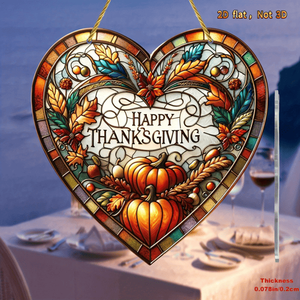 CIFbuy Atrapasol de Calabaza y Corazón para Acción de Gracias, Decoración Colgante de Acrílico para Jardín, Ventana de Otoño, Cristal y Atrapasoles - Product Image 1