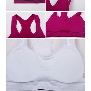 Women's Sports Bra Purple Ribbed Design High Support Breathable Workout Top - Product Image 5