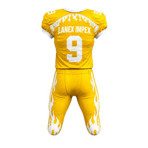 Uniforme de Fútbol Americano Amarillo para Hombre de Alta Calidad, Impresión por Sublimación, Transpirable, para Entrenamiento, Talla Adulto - Product Image 3