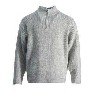 Pull en tricot à col montant pour homme, 100% laine, couleur unie, coupe classique, chaud pour l'hiver, manches longues - Product Image 1