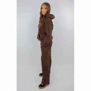 Ensemble 2 pièces personnalisé pour femme : Sweat à capuche et pantalon de survêtement avec applique croisée effet vieilli – Vente en gros usine - Product Image 6