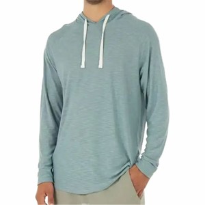 Sweat-shirt à capuche uni pour homme, coupe classique, manches longues, tricoté en polyester respirant, idéal pour l'été, personnalisable OEM ODM - Product Image 1