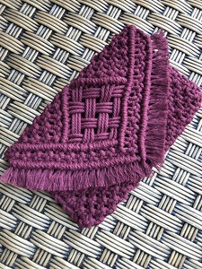 Boho Macrame Fringe Clutch Silk Beads Woven Durable Foldable Summer Beach Travel Handmade Wholesale - Product Image 3