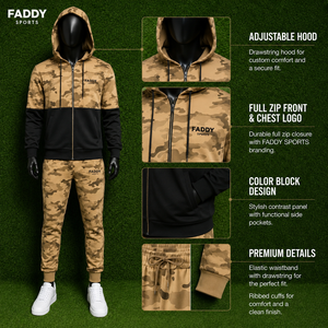 Ensemble de survêtement camouflage personnalisé pour homme, 2 pièces, sweat-shirt à capuche zippé, pantalon de jogging, streetwear, vêtements de sport pour homme - Product Image 5