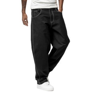Nuevos pantalones vaqueros de mezclilla de pierna recta holgados con cintura ajustable para hombre, estilo americano, pantalones informales de moda para la calle - Product Image 1