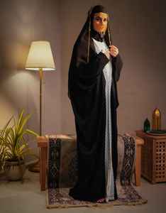 Robe Kaftan Papillon Islamique Noire Bencerraf, Robe Kaftan Turque, Robe de Mode Élégante pour Femmes, Abaya Chic à Motif Uni - Product Image 2