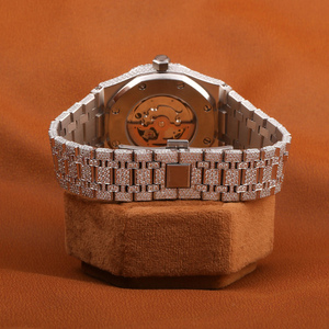 Reloj de Cuarzo con Moissanita, Correa de Acero Inoxidable, Esfera Analógica, Estilo Hip Hop, Reloj de Lujo para Hombre - Product Image 3