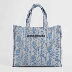 Bloc imprimé femmes épaule matelassé sac fourre-tout Style Boho imprimé motif à la mode ouvert lavable pour plage pique-nique sac - Product Image 1