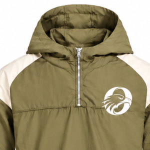 Mens Olive Green Nylon Quarter Zip <b>Hoodie</b> Shorts Set Contrast Panel Lightweight Athletic Gym Training <b>Running</b> Sports Outfit - Product Image 6