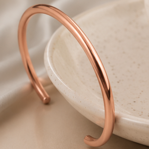 Handcrafted Polished Solid Copper Round <b>Wire</b> Bangle Cuff Magnetic Pure Copper Bracelet Exquisite Metal Jewelry - Product Image 1