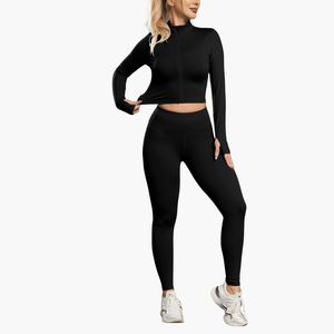 Conjunto Deportivo Sin Costuras Personalizado al por Mayor para Mujer – Top Deportivo y Leggings de Yoga de Cintura Alta - Product Image 1