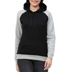 Sweat-shirts à capuche pour femmes, deux tons gris et noir, faible MOQ, prix bas, coton respirant, pour l'hiver, en vente - Product Image 2