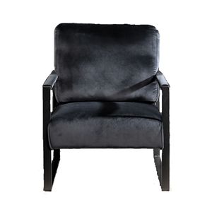 Poltrona Moderna Stile Mid-Century con Struttura in Metallo Quadrata, Classica Sedia con Braccioli per Casa, Ufficio, Soggiorno e Camera da Letto - Product Image 2