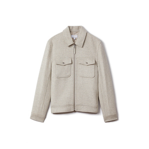 Autumn Winter <b>Men's</b> Woven Wool <b>Coat</b> Lapel Collar Casual Zipper Sports Jacket Fashion Warm Outerwear - Product Image 6