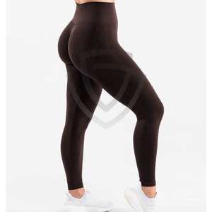 Plain Blank Style OEM Design Wholesale Price Women Legging Factory Made Solid Color High Quality Elastic Waist Yoga Leggings - Product Image 2