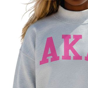Sudadera Ligera Blanca con Cuello Alto, Gráfico de Letras Rosadas, Manga Larga, Algodón, Estilo Casual Varsity para Mujer - Product Image 3