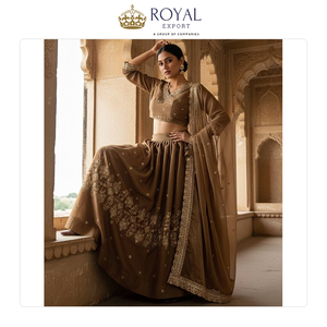 Unique Modern Designer <b>Wedding</b> Wear Collection of Indian Clothing <b>Tissue</b> silk with Beautiful Sequence Work Lehenga Choli - Product Image 3