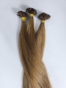 Extensiones de Cabello Humano con Punta Plana, Remy, Doble Trama, Aptas para Permanente, Todos los Colores, Rubio Claro, Fijación por Fusión - Product Image 1