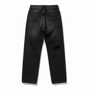 Vaqueros de mezclilla para hombre, personalizados, de corte holgado y pierna recta, lavados a la piedra, estilo vintage, largos, transpirables para verano y otoño - Product Image 3