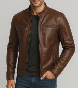 Real Black Cowhide <b>Long</b> Front Coat Vintage Men's Mandarin Collar <b>Waterproof</b> Winter Leather Bomber <b>Jacket</b> ISO - Product Image 3