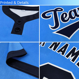Maillot de baseball personnalisé pour hommes, imprimé, respirant, 100% polyester, évacuation de l'humidité, séchage rapide, anti-UV, col en V, noms et logos personnalisés - Product Image 2