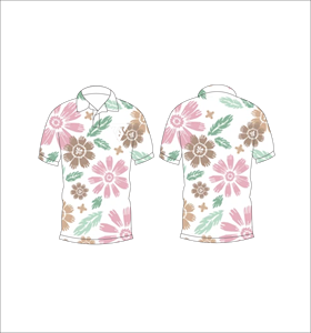 Camisa polo informal con estampado floral para hombre, manga corta, moda de verano, cuello con botones, top con estampado botánico - Product Image 3