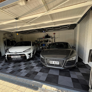 Rigid Modular Colorful Interlocking Garage Floor Tiles Industrial Plastic Garage Flooring <b>Mats</b> for Car Detailing Shop Workshop - Product Image 6