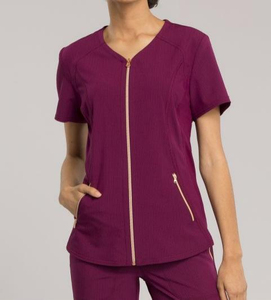 Nouveau design léger, taille et logo personnalisés, haut de gamme, haut de blouse à manches courtes pour femmes, boutons, poches, usage hospitalier, personnel médical - Product Image 4