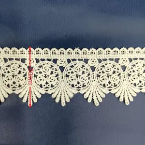 Hot sale 50 mm white cord embroidery lace trim