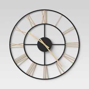 Round Metal <b>Wall</b> <b>Clock</b> Analog Quartz Minimalist Design Silent Battery Powered for Living Room - Product Image 2