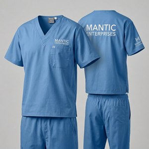 High Quality Short Sleeve Twill Men's <b>Nursing</b> <b>Scrubs</b> Vietnam Poly Spandex Stretch OEM GW Brand Hospital Medical Top Uniforms - Product Image 2