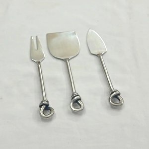 Assured Quality Highly Demanded Party and Wedding Usage Newly Design Wooden and Resin Handle Stainless Steel Cheese Cutting Set - Product Image 6