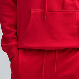 Luxury Solid <b>Red</b> Hooded Sweatshirt for <b>Men</b> Heavyweight Cotton Blend <b>Hoodie</b> Relaxed Fit Casual Winter Fashion Wear - Product Image 5
