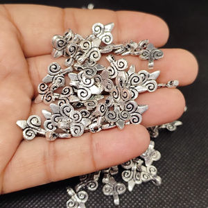 เสน่ห์ทองเหลืองเสน่ห์ดิบทอง silverfilled, Charms สำหรับ macrame และการทำเครื่องประดับ, - Product Image 1