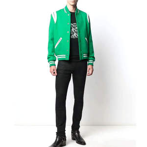 Blouson Bomber Vintage Personnalisé avec Logo Brodé pour Homme – Veste de Baseball Universitaire Sportswear avec Panneaux – OEM - Product Image 6