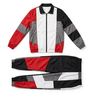 Conjunto Deportivo para Hombre con Bloques de Color, Chaqueta con Cierre y Cuello Alto, Pantalones Largos - Product Image 2