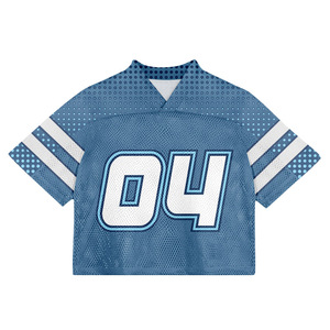 Custom Printed Oversized Mesh Football <b>Tshirts</b> Fashion Unisex Retro Boxy Cropped Top Jersey Blank American Football Jersey - Product Image 4
