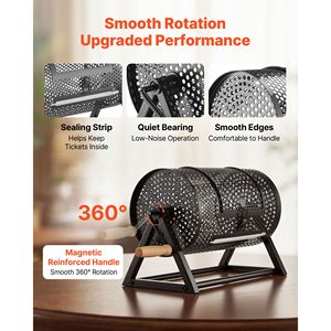 Accessori per Feste: Gira Biglietti per Lotteria 29,5 cm x 16,8 cm con Capacità di 2500 Biglietti e 100 Palline da Ping Pong - Product Image 4