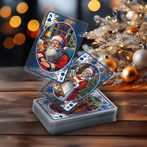Cartes à jouer en plastique transparent Frosted Christmas Memories, fabrication OEM disponible - Product Image 5